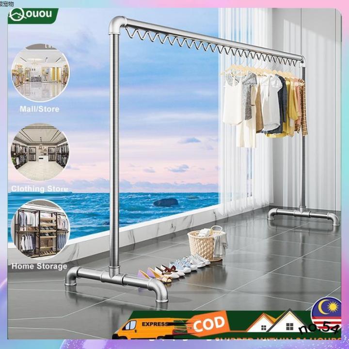 Besthome storage 2M Double Layer Clothes Rack Rak baju besistainless ...