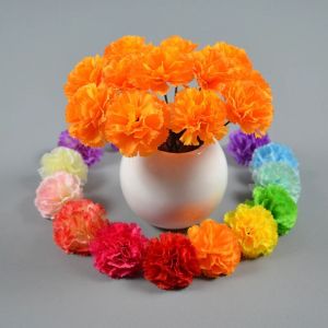 VBBN 10Pcs DIY Artificial Marigold Flowers Carnation Colorful Fake Flower Heads Festival Decoration Cute Artificial Mexico Flowers Wreath