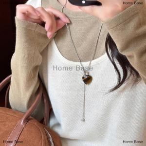 [COD] Home Base Fashion Tiger Eye Stone Pendant Pull-Out Necklace For Women Long Sweater Chain Retro Jewelry Accessories