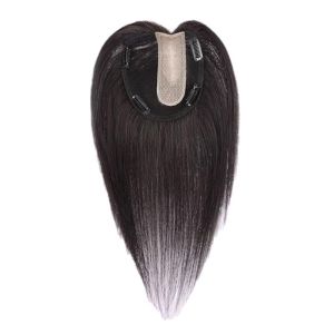 25CM/30CM Insta-Worthy 100% Real Human Hair Boost Volume of Hair Seamless Natural Black and Mocha Brown Topper Cover Thin or White Hair Light Breathable Base for Confidence For Women
