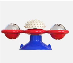 Cat Toy 360° Rotated Design Suction Cup Cat Ball n Feather Interactive Cat Teaser With Light