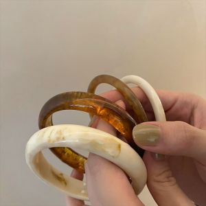 XINSU38 Simple Elegant Resin Girl Party Acrylic Korean Style Thick Bracelet Round Bracelet Women Bangle Geometric Bracelet