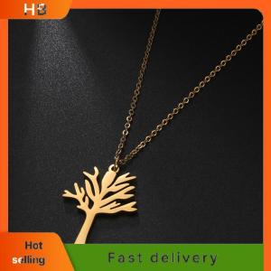 HB Titanium Steel Tree Of Life Pendant Necklace Hip Hop Style High Quality Stainless Steel Jewelry For Men And Women