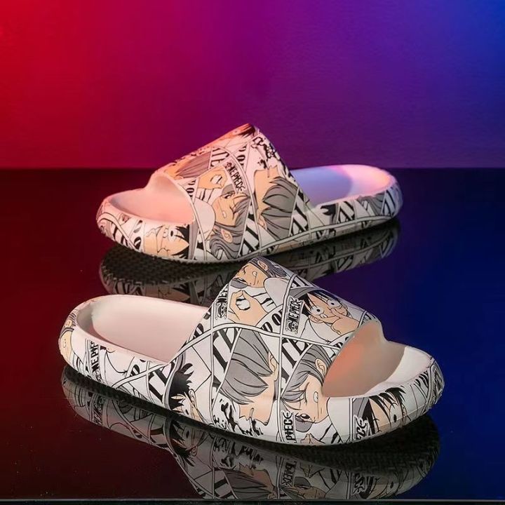 Home Slippers Luffy slippers for men and couples versatile home indoor non slip bathing two wear super soft summer outdoor Lazada