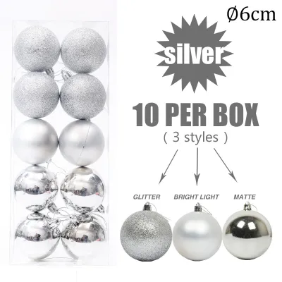 6/10/12Pcs Christmas Plastic Balls Christmas Tree Hanging Pendant Balls Red Gold Xmas Ball Decor Set New Year Gift Home Party Xmas Ornaments Decorations