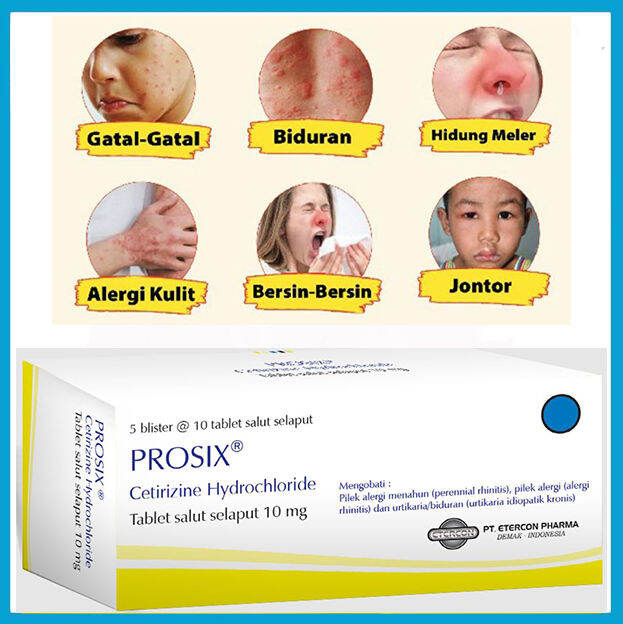 Prosix Obat Gatal | Anti Alergi | Ruam Kulit | Biduran 1 Strip