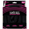 Ernie Ball P06044 Coiled Straight to Straight Instrument Cable, Black, 30ft. 