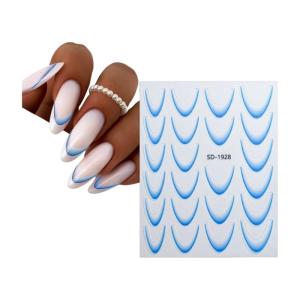 French Tip Nail Stickers Self-Adhesive Nail Decals Nail Art Decorations French Line Nail Art Stickers for Woman Girls