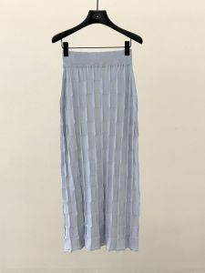 Women Vintage 3D Textured Knit Skirt 2026 Fall Draped Straight Long Skirt