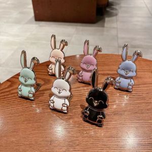 VCH Cartoon Phone Grip Car Mount Stand 3D Folding Cellular Support Back Sticker Pad Rabbit Ring Bracket Phone Stand Pull Rod Support Mobile Phone Holder