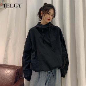 IELGY Korean version of loose wild hooded pullover jacket thin coat ins tide
