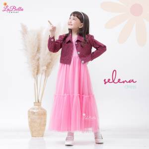 LABELLA GAMIS TUTU PESTA ANAK CEWEK USIA 5-7 TAHUN DRESS INNER TUTU FURING POLOS OUTER BALERO KATUN JEPANG MOTIF KOTAK SELENA SERIES BAJU MUSLIM BRANDED MEWAH KEKINIAN GAMIS LEBARAN CANTIK ANAK PEREMPUAN TERLARIS BISA COD
