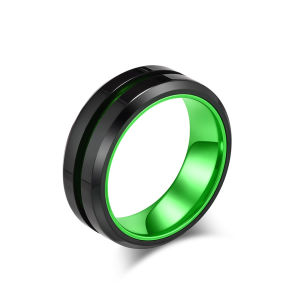 Kemstone Dual-Tone Matte Aluminum Oxide Stainless Steel Ring Mens Trendy Jewelry Gift