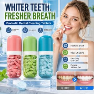 Probiotic Breath Freshening Tablets Teeth Whitening Tablets Oral Care Antibacterial Stain Remover Fresh Breath Bad Breath Treatment Probiotic Oral Tablets