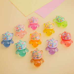 438178 ZXC Cartoon Luminous Turtle Flower Printing Turtle Diy Ornament Glow-in-the-dark Resin Accessories Aquarium Fish Tank Miniature