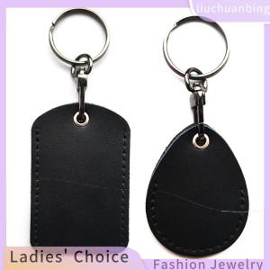 [COD] liuchuanbing Jewellery Vintage PU Leather Keychain Protective Case Door Lock Access Control Tags Card Bag Key Tag Ring