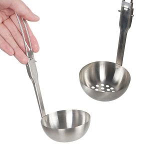 MINFEN Portable Camping Tableware Travel Outdoor Tableware Outdoor Tool Kitchen Tool Folding Spoon Colander Soup Ladle Foldable Spoon