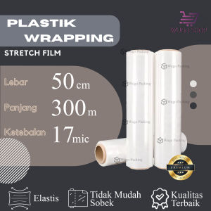 Plastik Wrapping 50cm x 300m / 17 mikron Putih Bening Plastic Wrap
