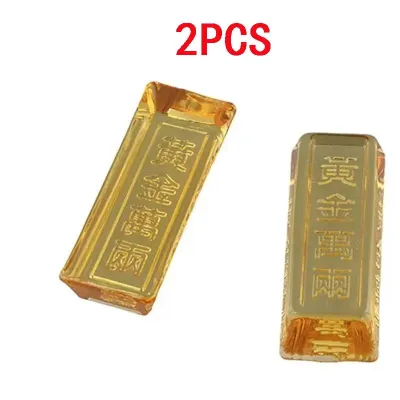 Isi2 Gold Kristal Gold Crystal Emas Fengshui Batangan Kristal Untuk Dekorasi Rumah Ingot Lucky Blessing