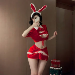 U Gonna S Giáng Sinh Quần Áo Ngủ Cho váy nữ tay áo ngắn màu đỏ nâng Đồ Lót Quần Áo Ngủ Thời Trang 2025 Mới Thiết Kế Đàn Hồi Đảng Món Quà Giáng Sinh