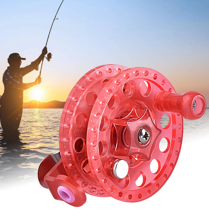 Fishing Reel Star Shape Button Quick Release Left/Right Interchangeable.  Portable Flexible High Speed Plastic Hand Rod Fish Line Transparent Fly Fishing  Reel Fishing Gear Premium Spinning Wheel