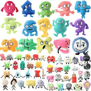 New Arrival BFDI Battle For Dream Island Plush Toy Soft Animal X Number Blintz Block Marker Stapler French Fries Stuffed Doll