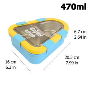 Lunch Bento Box Stainless Steel Triangular Lunch Box Refrigerator Salad Fruit Box Keep Fresh Compartment Food Box with Removable Inner Student Office Lunch Containers