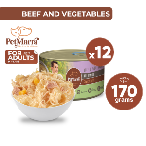 PetMarra Choice Cuts Adult Dog Wet Food Can Beef and Vegetables 170g Flavor BUNDLE OF 12 dogs canned pet foods