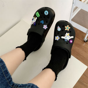Free Shipping WomenS Thick-Soled Clogs Trendy Cow-Print Design Soft-Soled Suitable For Outdoor Wear Closed-Toe Beach Sandals Summer Anti-Slip Slippers