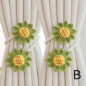 BECORATE 1pair Curtain Tieback Romantic Sunflower Curtain Strap Window Curtain Buckles High Quality Twist Band Flower Shape Curtain