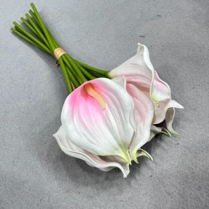 LIVELYN 9Pcs EVA Foam Calla Lily Bouquet Lifelike White Color Faux EVA Flowers Durable Lightweight Artificial Calla Lily Bouquet Wedding