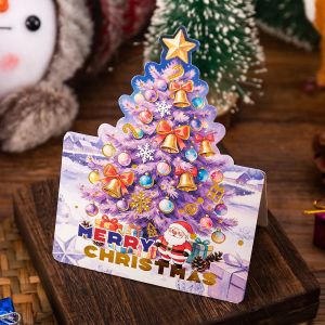 MAOMEI 10pcs Cảm ơn bạn. Thiệp chúc mừng Giáng sinh. Chữ viết tay Lời mời Thiệp chúc mừng năm mới Dễ thương Gấp Thẻ giấy trắng Lời mời khách