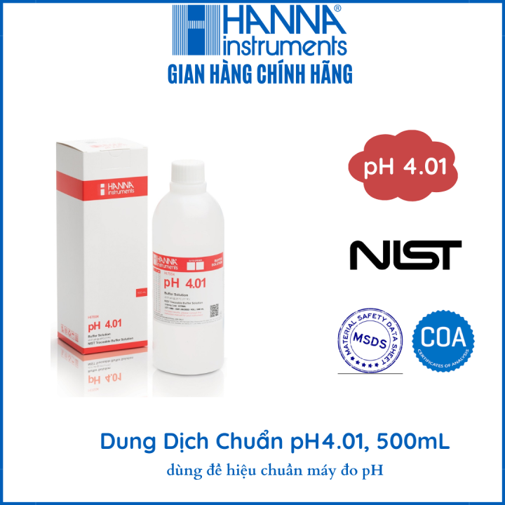 Dung Dịch Chuẩn NIST pH4.01 Để Kiểm Tra/Hiệu Chuẩn Lại Bất Kỳ Máy Đo pH ...