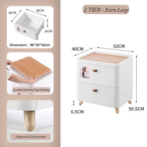 LAST PIECE ! 70% OFF ! HOMMBAY Living MIZU Series 2 Tier 52cm / XL size / Bedside Drawer / Storage Cabinet / Bedside Table / Chest Drawers