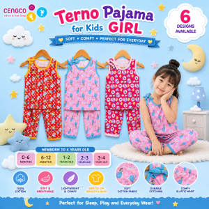 3 Pairs Terno Colored Sando Pajama Set For Baby & Kids Girls Sleepwear Pure Cotton Non Faded Prints 0 to 4 Years Old
