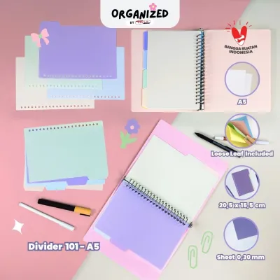 Binder Divider A5 / Pembatas Binder 4 Tab 20 Lubang