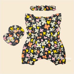 Romper Bayi Jumpsuit Bayi ( GRATIS SARUNG KAKI DAN BANDANA ) setelan anak perempuan jumper bayi motif bunga lucu