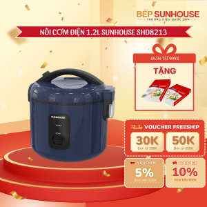 NỒI CƠM ĐIỆN 1.2L SUNHOUSE SHD8214 - Phù hợp cho gia đình từ 2-3 thành viên Bảo hành chính hãng