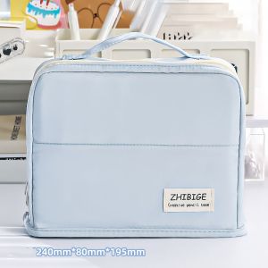 PLLEWY 11 Layers Pencil Case with Handle DIY Stationery Organizer Special Design Large Capacity Pen Bag for Office School Supplies