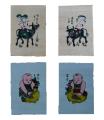 Tranh đám cưới chuột (26x37cm) - Tranh dân gian Đông Hồ- di sản văn hóa dân tộc Việt Nam - Tranh Đông Hồ chính gốc Bắc Ninh để chơi tết hoặc làm quà biếu ý nghĩa - Dong Ho folk paintings - Viet Nam national cultural heritage. 