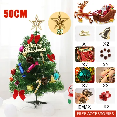【shipped today】christmas tree set with decorations Xmas tree decoration for home 3ft/4ft/5ft/6ft/7ft/8ft on sale makapal set