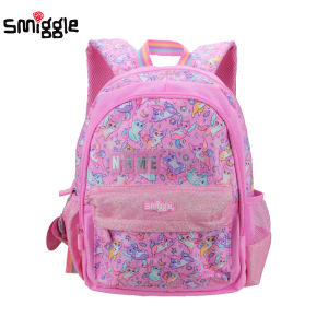Australia Original Smiggle Children Schoolbag Girl Cute Name Backpack Pink Cartoon Fox Kids Bag 14 Inch Comes With Alphabet Card
