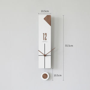 Minimalist Nordic Series Swing Wall Clock Art Hot Sale Vintage Clock Home Living Room Simple lines and Fashion Retro Creative Decorations 55.5*10.5cm