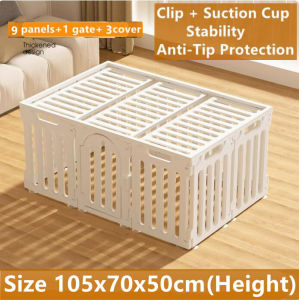 Pet Playpen With Cage Lid Pet Fence Dog Crate Freely Connectable Crate for Dogs  Rabbits Cats and More Prevent pets from escaping Playpen