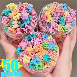 50pcs Per Box Colorful Kids Hairclips Small Hair Clips Cute Small Clips Gift Hair Accessories for Girls