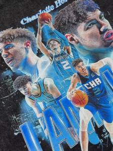 Ba Bóng Ball In Hình Tay Ngắn T Áo Thun LaMelo Ball  La Mello · Bóng    Áo Cổ Tròn Sành Điệu