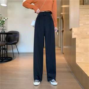 S-4XL Kebesaran Wanita Celana Kasual Pinggang Tinggi Lebar Longgar Celana Panjang Ukuran Besar