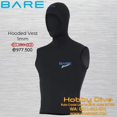 BARE VEST HOOD S-FLEX HOODED VEST - SCUBA DIVING ALAT DIVING - Gudang Irama
