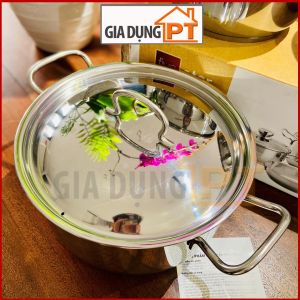 Bộ nồi Fivestar cao cấp 5 món hàng chính hãng inox 3 đáy cực đẹp vung kính hoặc vung inox phù hợp mọi loại bếp