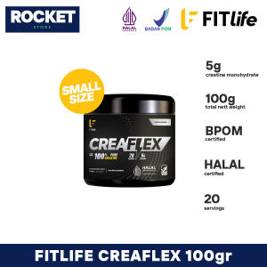 FITLIFE Creaflex Creatine Monohydrate 100 gram (20 servings) - Small Size Pure Creatine Powder